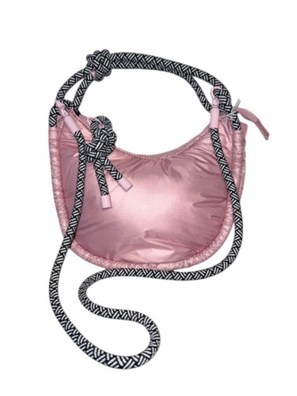 Wildfox Rose Clair light pink bag puffer Bag Knotted shoulder strap nylon NWT